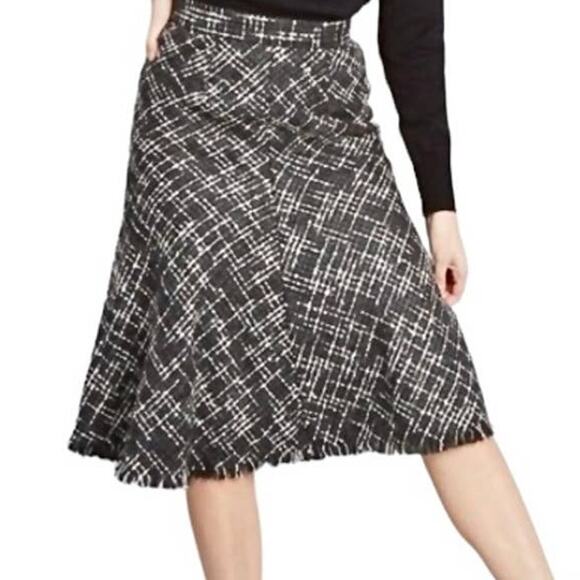 ModCloth Gal About Town fringe hem houndstooth woven skirt medium SK 5004 - Picture 1 of 11